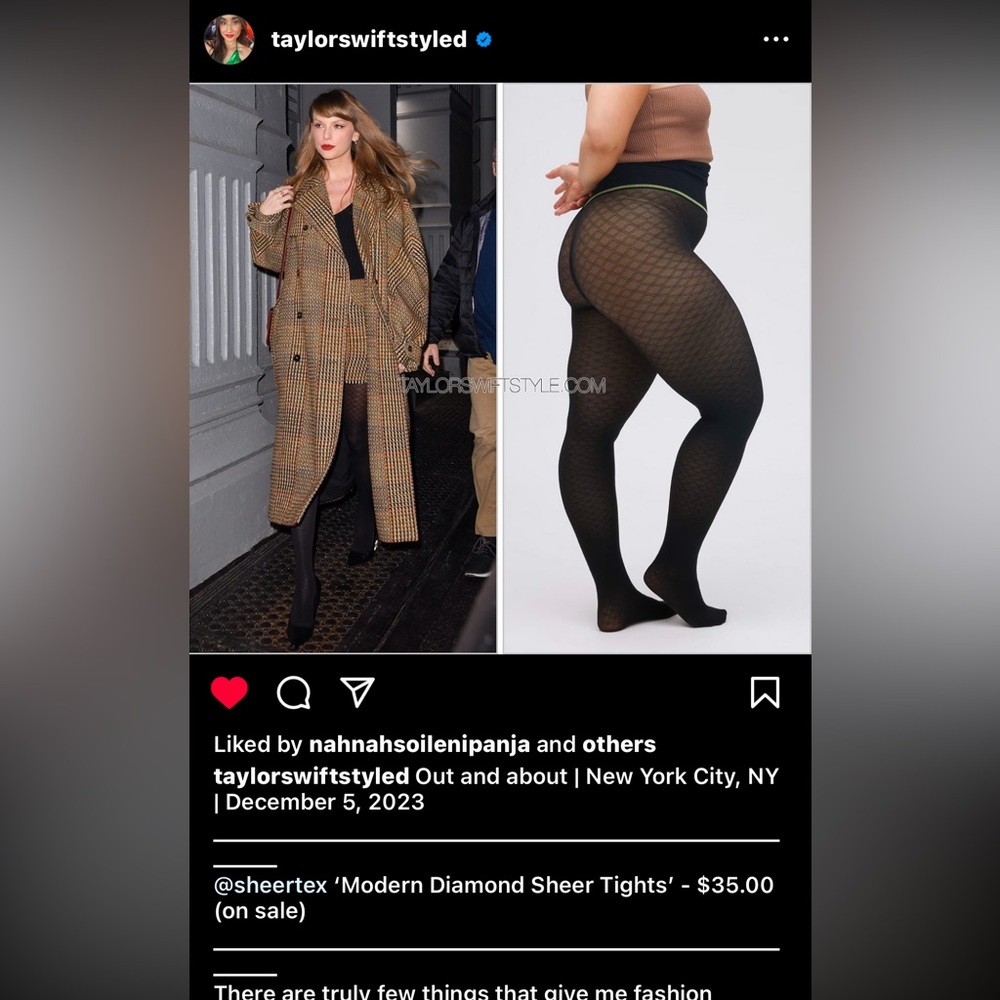 Sheertex ‘Modern Diamond Sheer Tights’ AS SEEN ON TAYLOR SWIFT🫶🏼